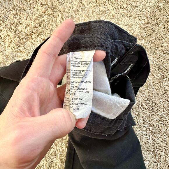 Dickies Black Faded Chino Pants Logo Workwear Mens 34x32 - Picture 7 of 13